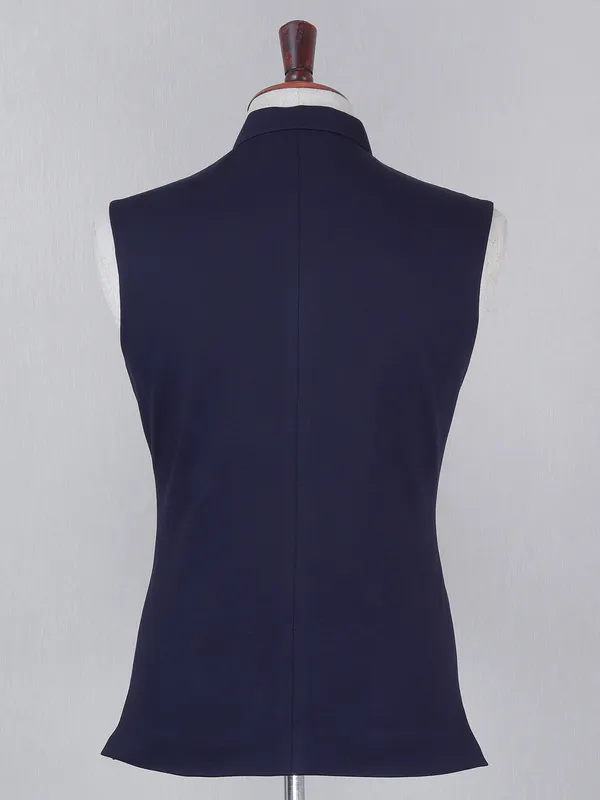 Party and wedding navy terry rayon waistcoat