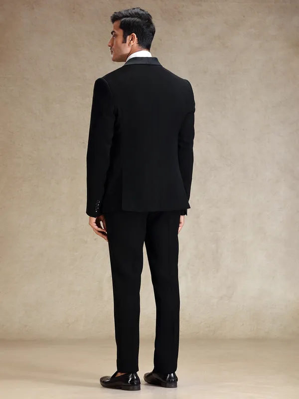Party wear navy 5 pcs polyster tuxedo suit
