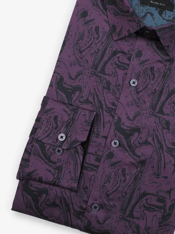 Party wear purple cotton shirt for men