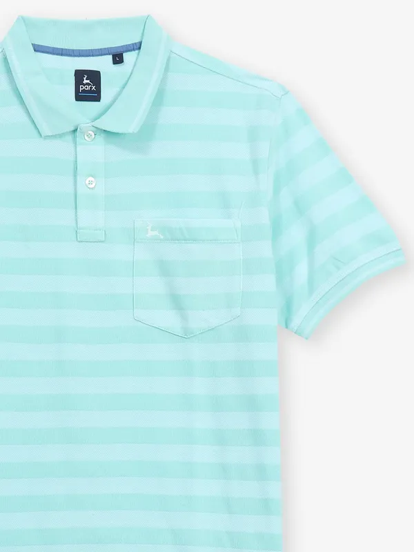 PARX aqua cotton stripe t-shirt
