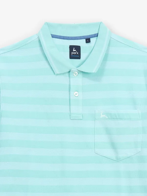 PARX aqua cotton stripe t-shirt
