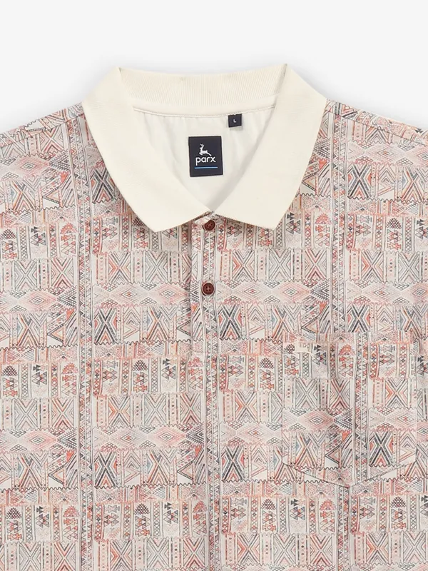 PARX brown printed cotton t-shirt