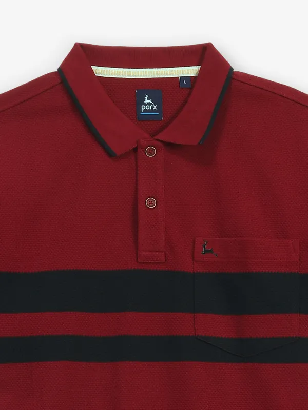 PARX maroon cotton polo t-shirt