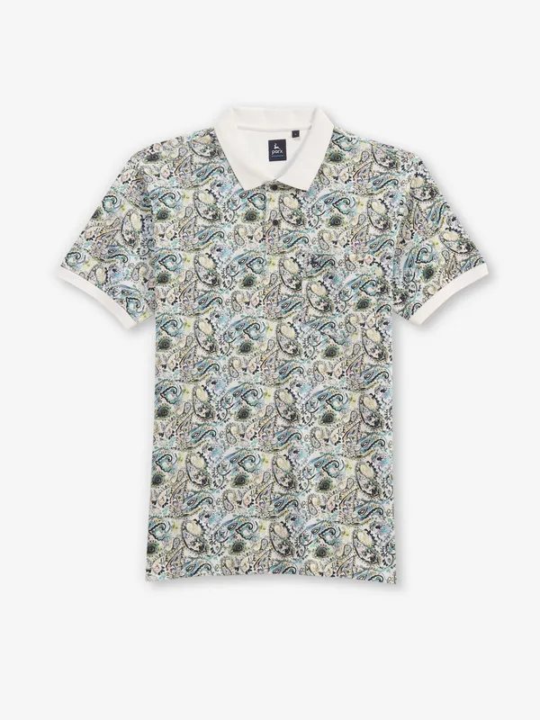 PARX white printed cotton t-shirt