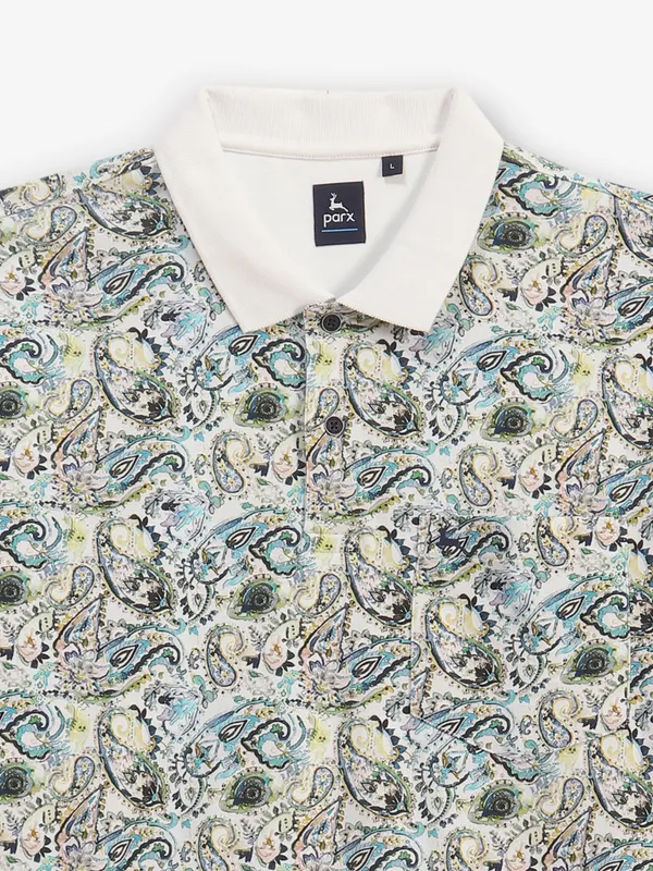 PARX white printed cotton t-shirt
