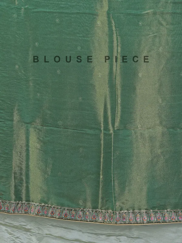 Pastel green silk saree with zari work for wedding wear