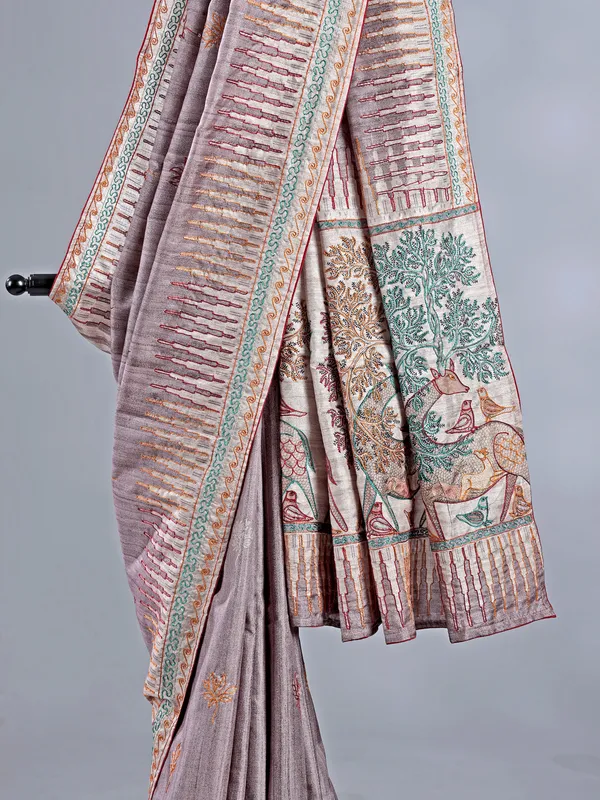 Pastel onion pink silk saree for women