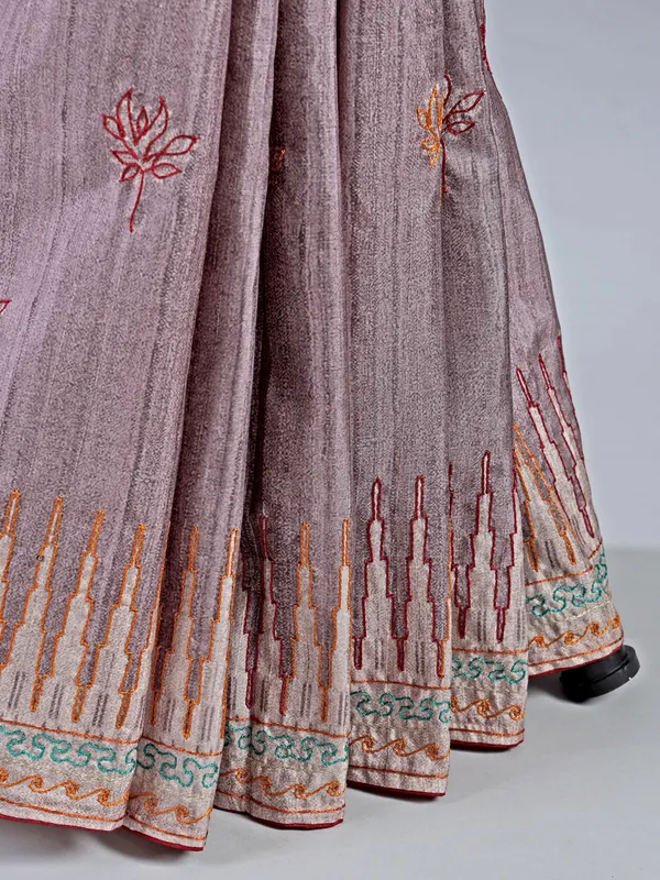 Pastel onion pink silk saree for women