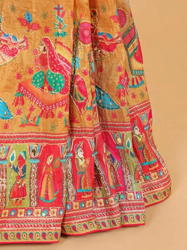 Pastel orange silk saree for wedding