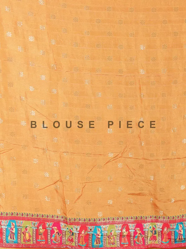Pastel orange silk saree for wedding