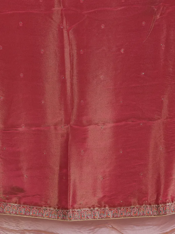 Pastel peach pashmina silk saree for weddings