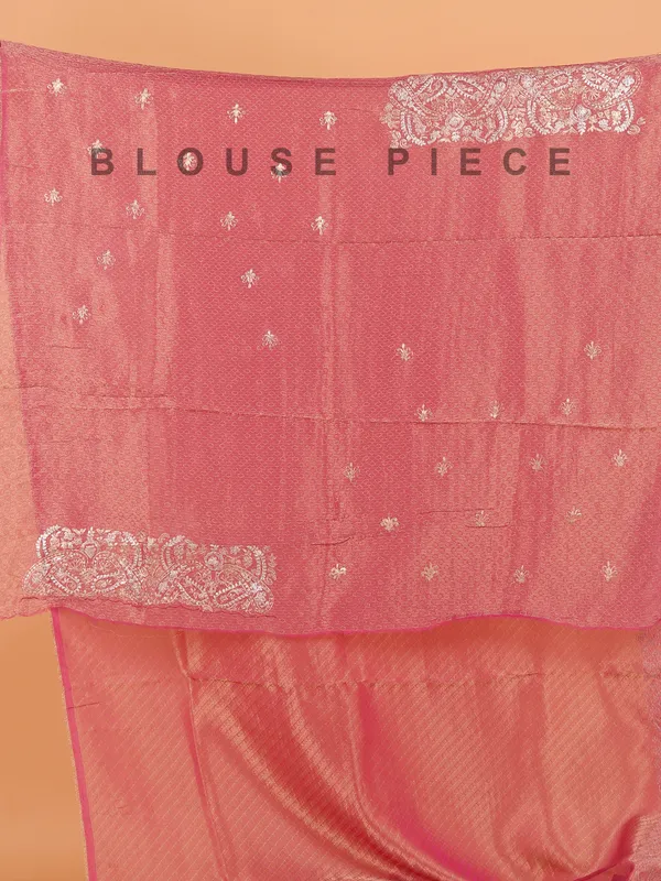 Pastel pink soft silk saree for festive