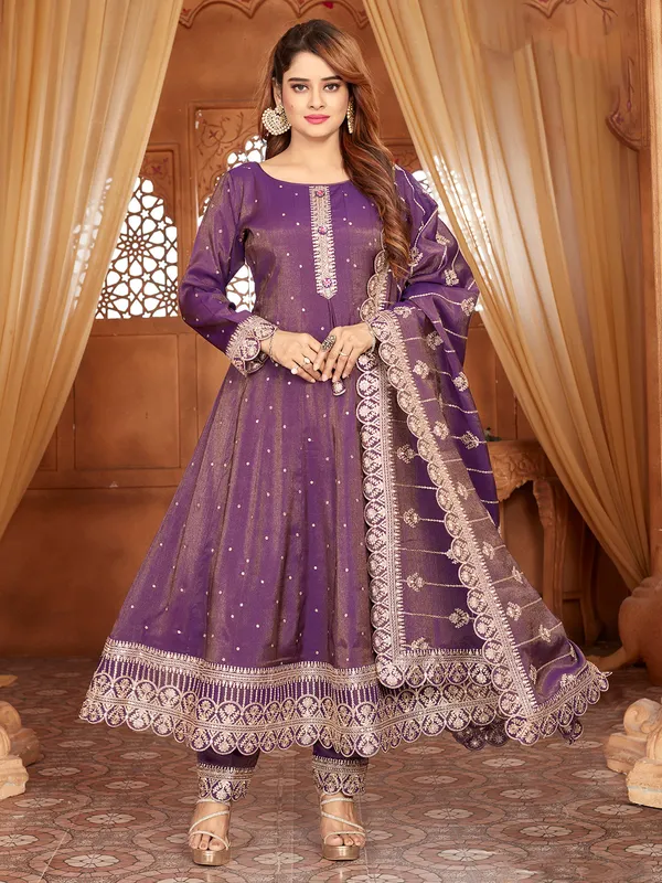 Pastel purple pakistani salwar suit