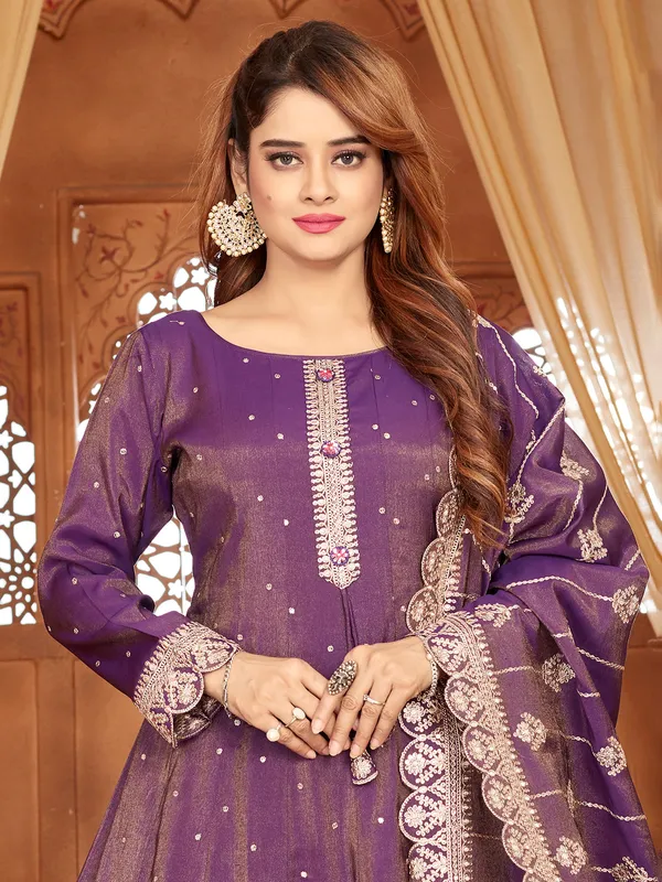 Pastel purple pakistani salwar suit