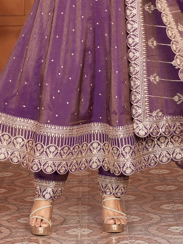Pastel purple pakistani salwar suit