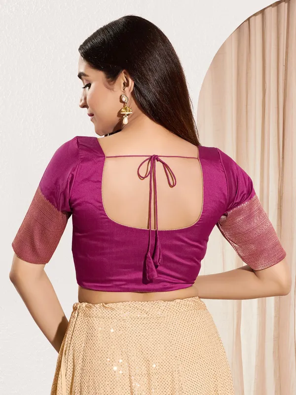 Pastel purple ready made blouse in silk
