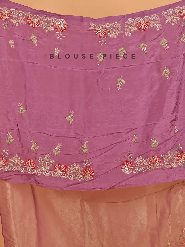 Pastel purple shimmer tissue silk saree for women