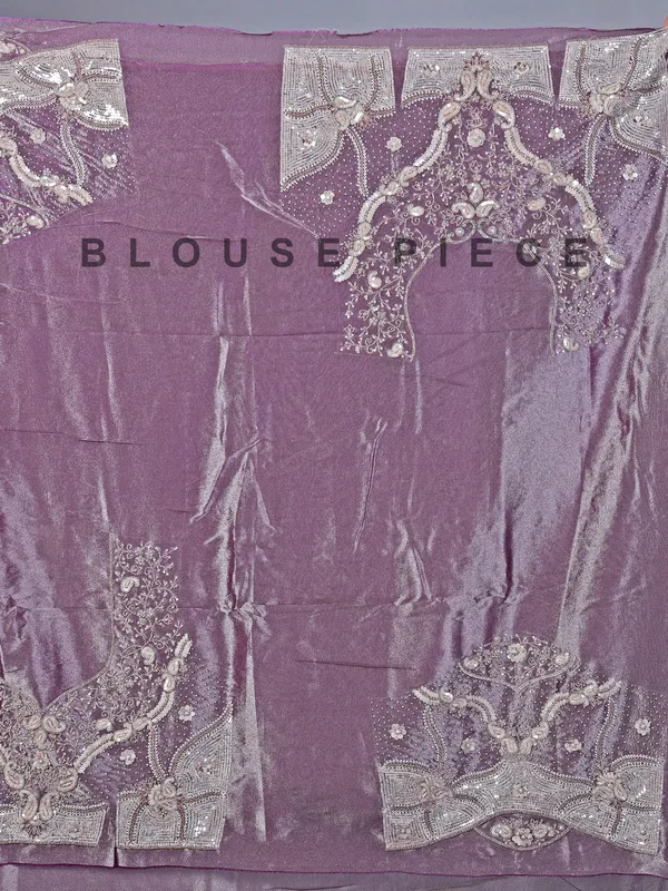 Pastel purple tissue silk saree with heavy work
