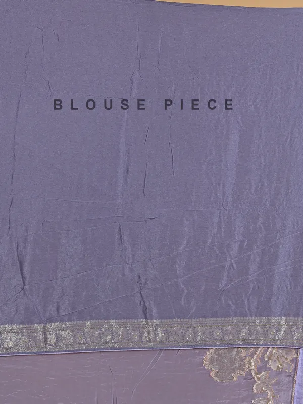 Pastel purple zari worked wedding dola silk saree