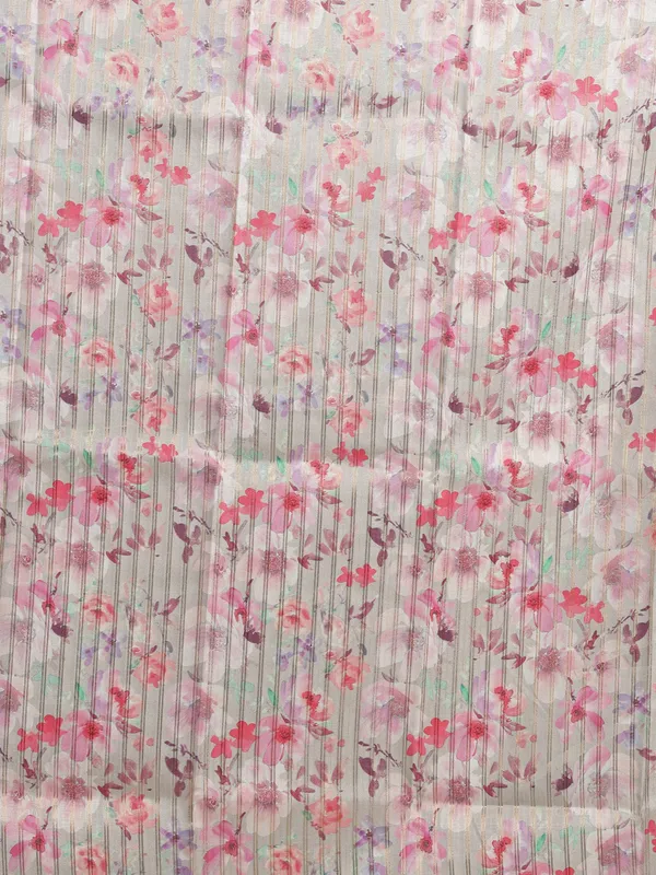 Pastel wine silk saree with printed