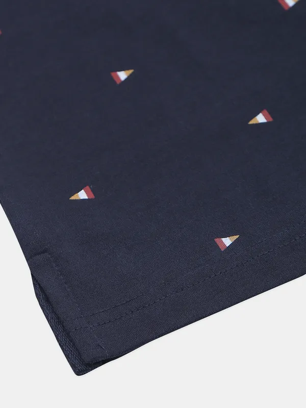 Pcubez printed navy hued cotton t-shirt