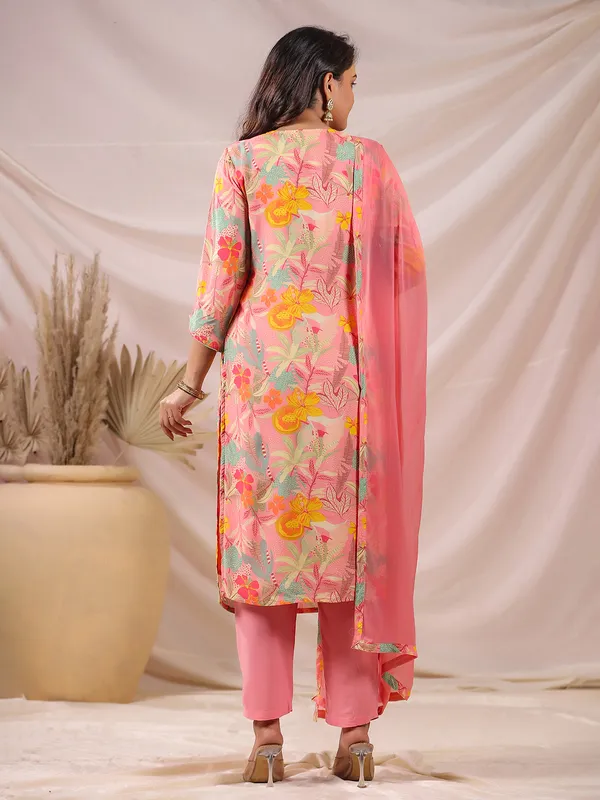 Peach charm kurti set for celebrations