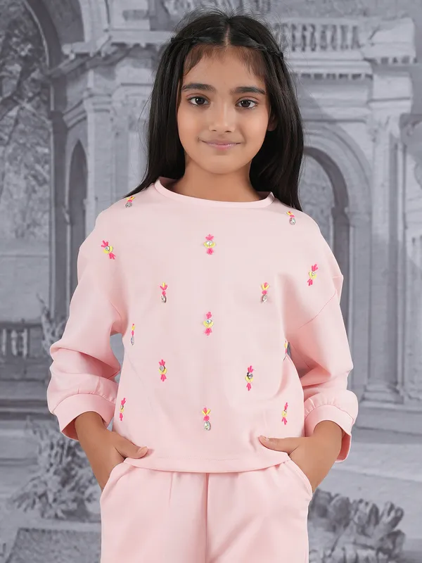 Peach cotton casual co-ord set