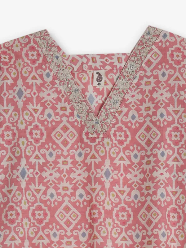 Peach cotton pretty kurti for casual wear