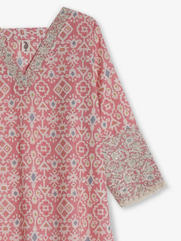Peach cotton pretty kurti for casual wear