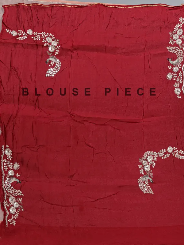 Peach dola tissue silk saree with diamond detailing