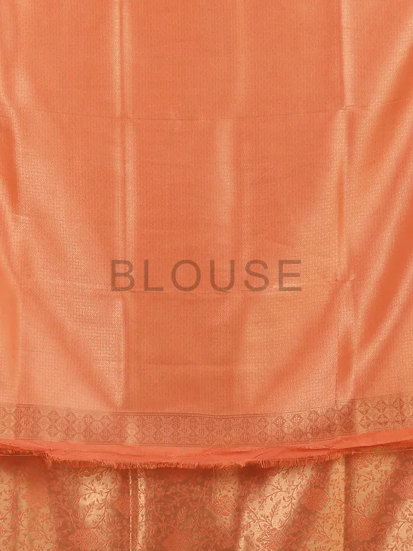 Peach kanjivaram silk saree for women