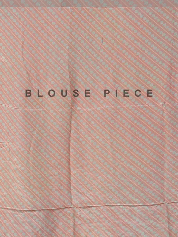 Peach printed crepe silk saree with mirror work