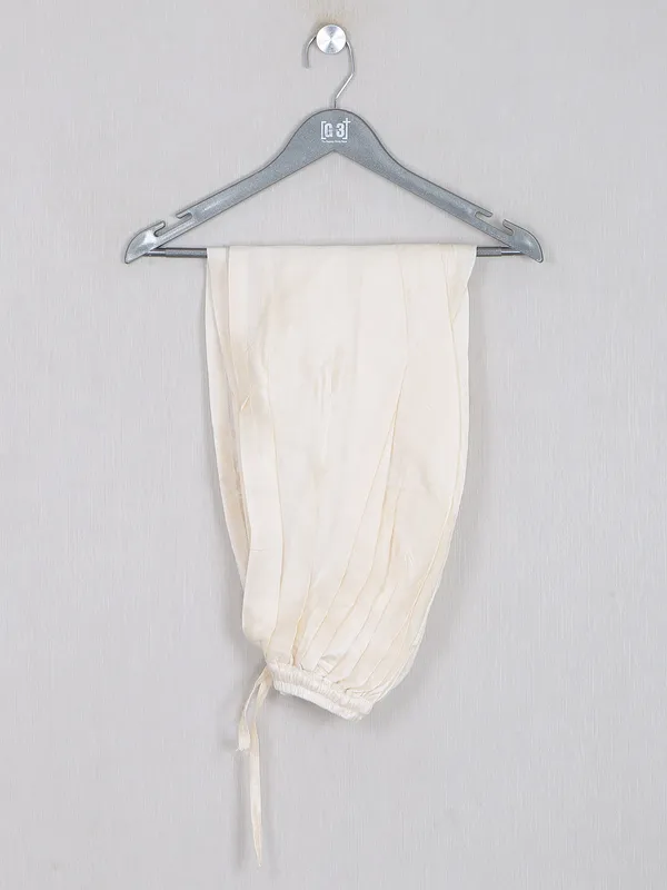 Peach raw silk boys indo western
