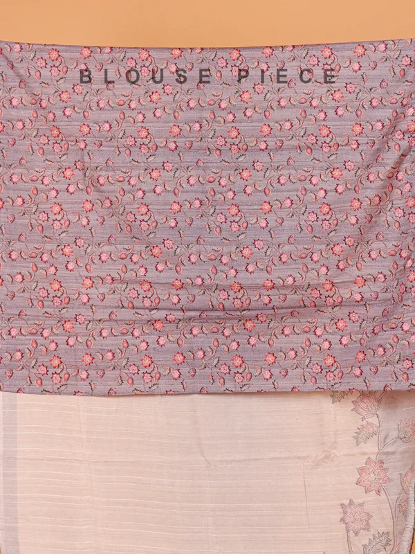 Peach semi cotton silk saree for women