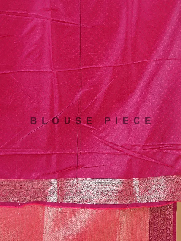 Peach silk wedding saree with zari work