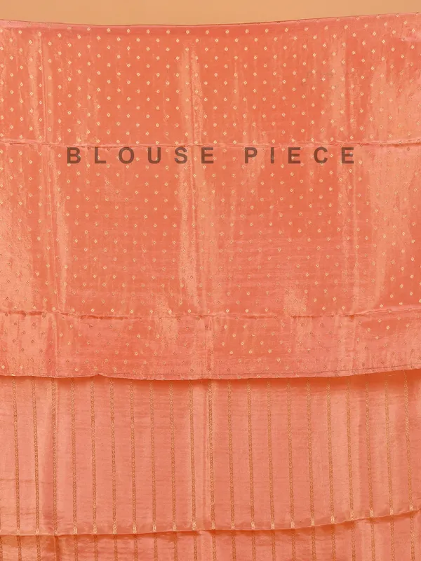 Peach soft organza saree for women