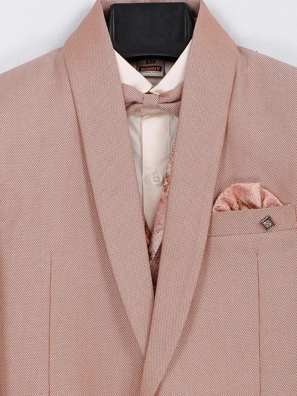 Peach terry rayon boys coat suit