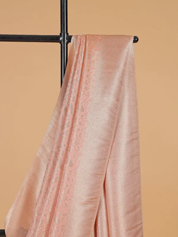 Peach wedding silk saree for wedding