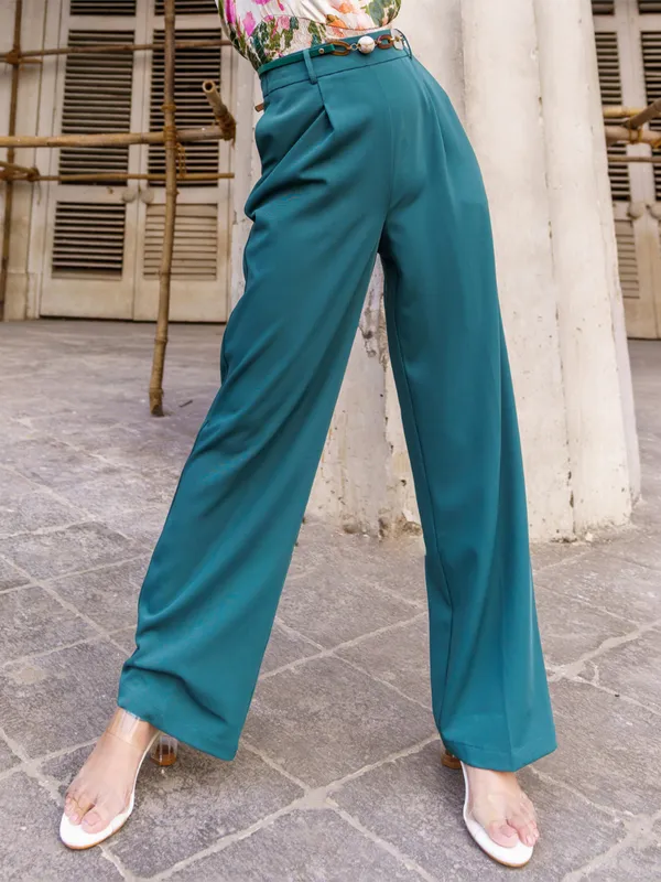 Peacock green formal trouser