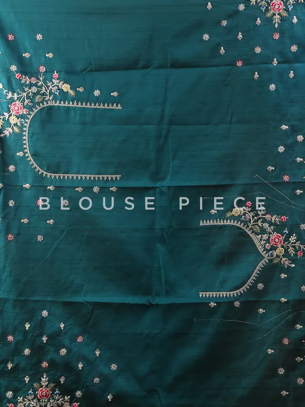 Peacock green silk unstitched lehenga choli