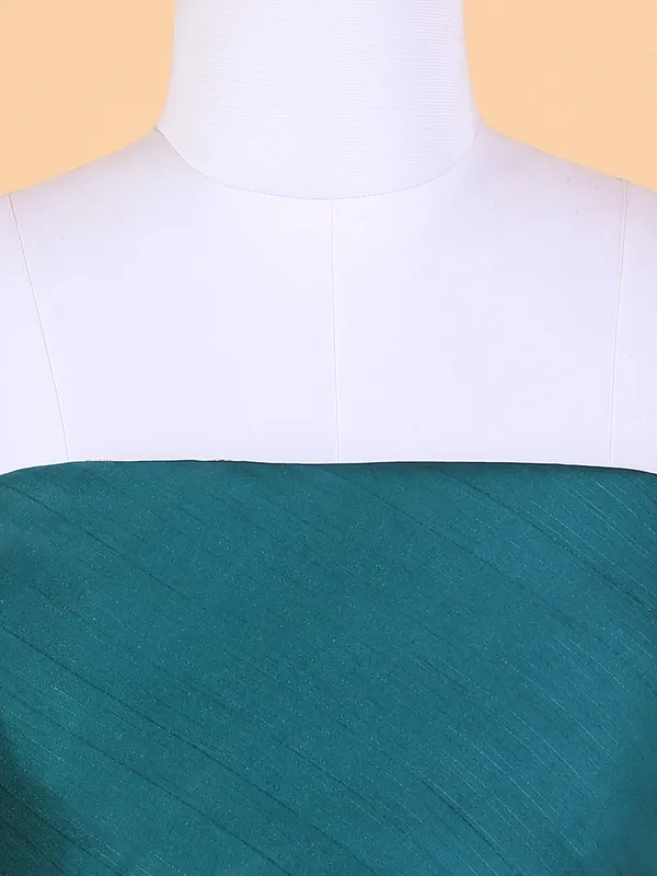 Peacock green silk unstitched lehenga choli