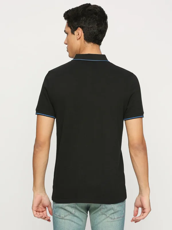 PEPE black cotton plain t-shirt