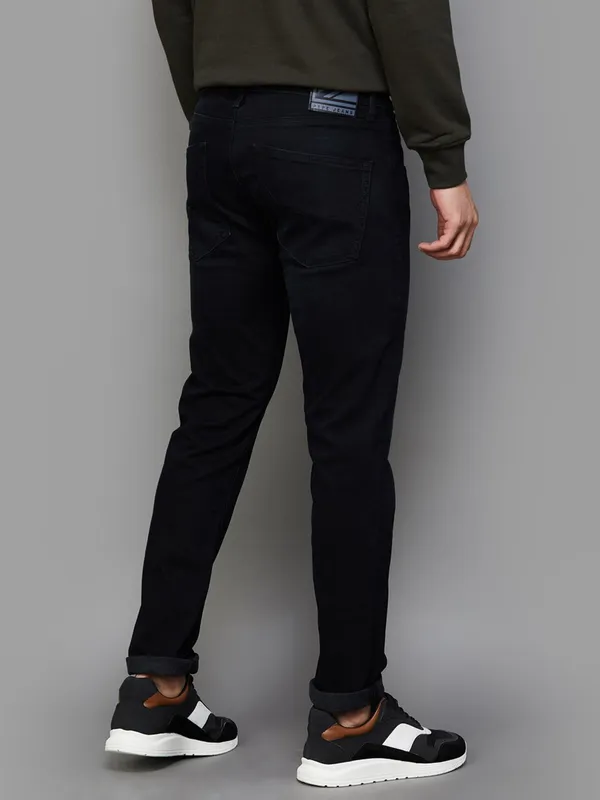 PEPE black solid denim jeans for men