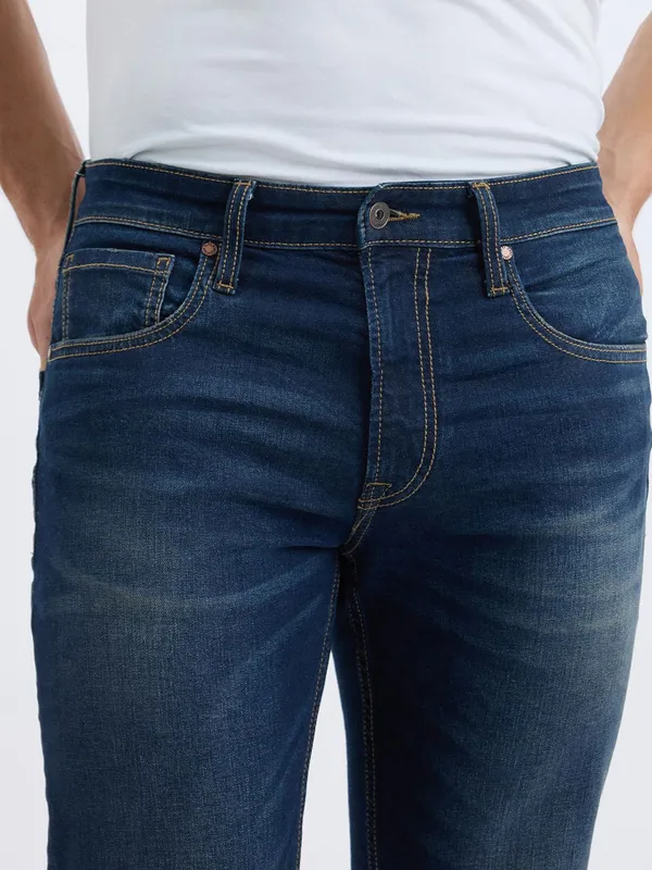 PEPE blue washed slim fit denim jeans