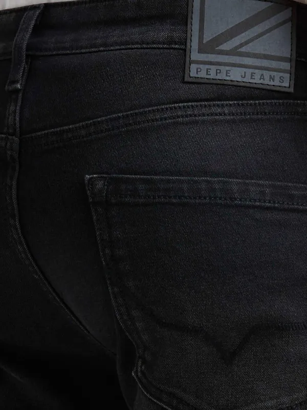 PEPE charcoal grey washed denim jeans slim fit