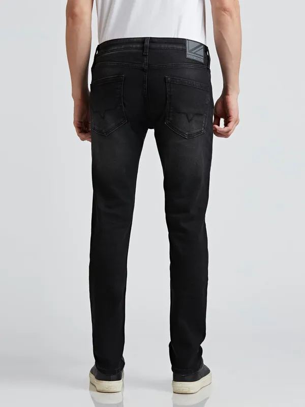 PEPE charcoal grey washed denim jeans slim fit