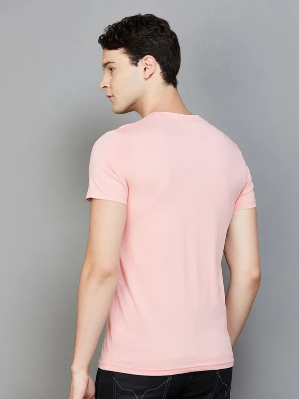 PEPE collection pink round neck printed t-shirt
