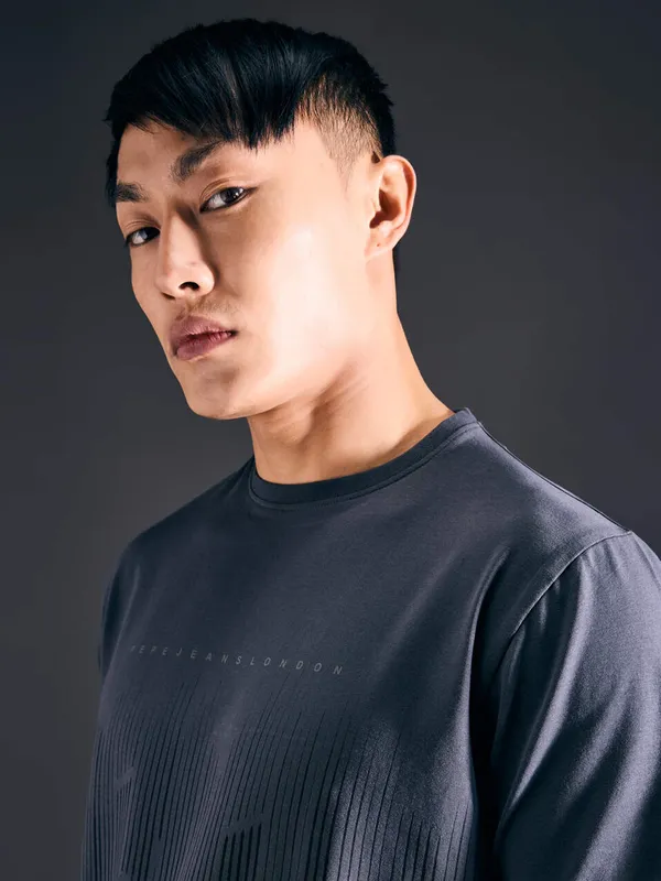 PEPE cotton dark grey t-shirt for men