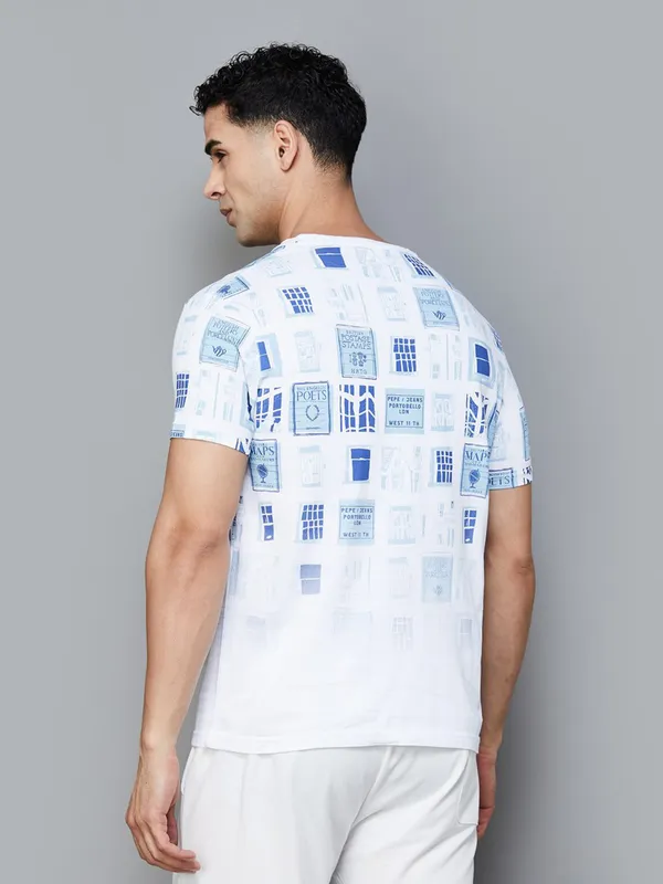 PEPE cotton white printed t-shirt for men