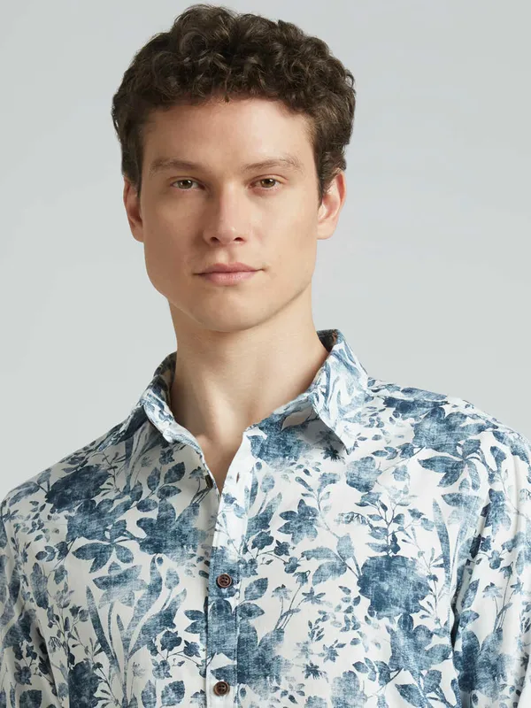 PEPE floral blue casual cotton shirt